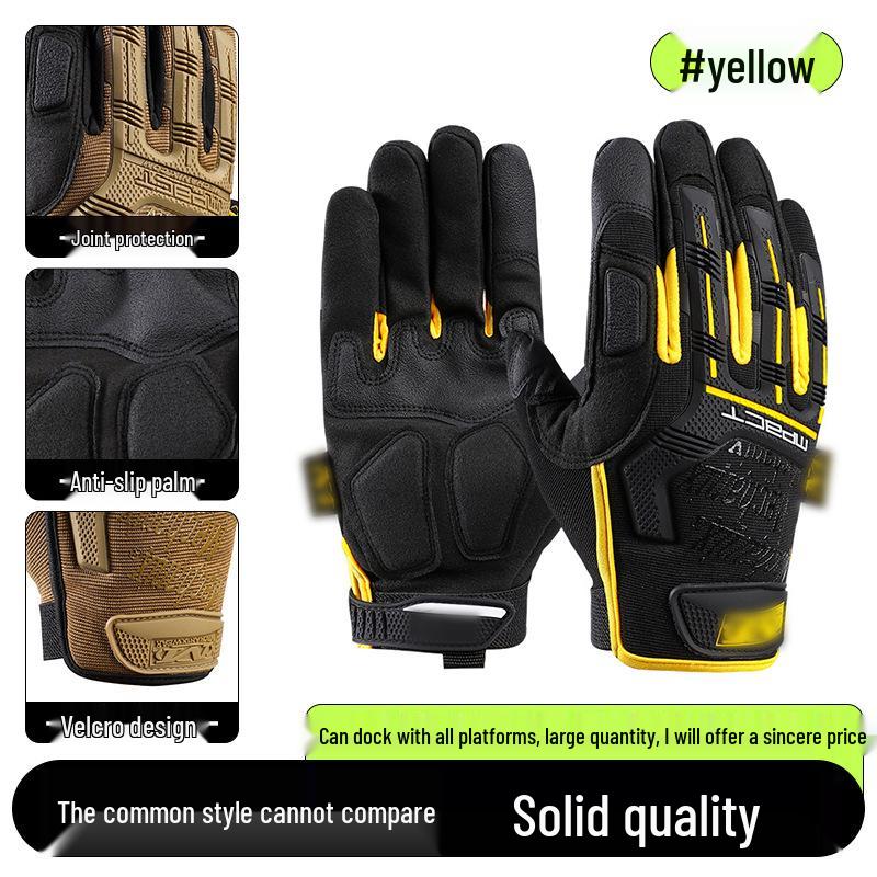 Men's Full-Finger Outdoor Tactical Gloves - Cut-Resistant, Wear-Resistant for Motorcycle Riding & Combat