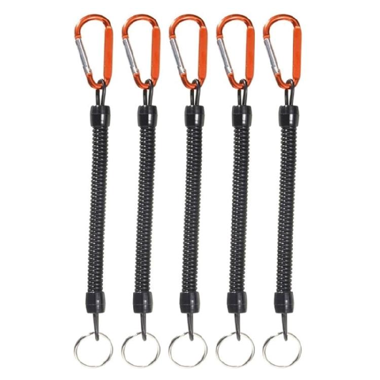5Pcs Fishing Lanyards with Carabiner Fishing Coiled Lanyards for Plier, Boatings