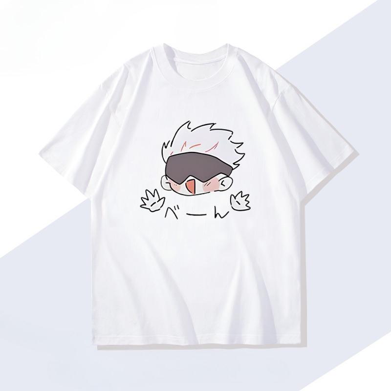 Anime Jujutsu Kaisen Gojo Satoru Cartoon T Shirts Men Women Cotton Harajuku High Quality Tops Tees Hip Hop Streetwear Oversized