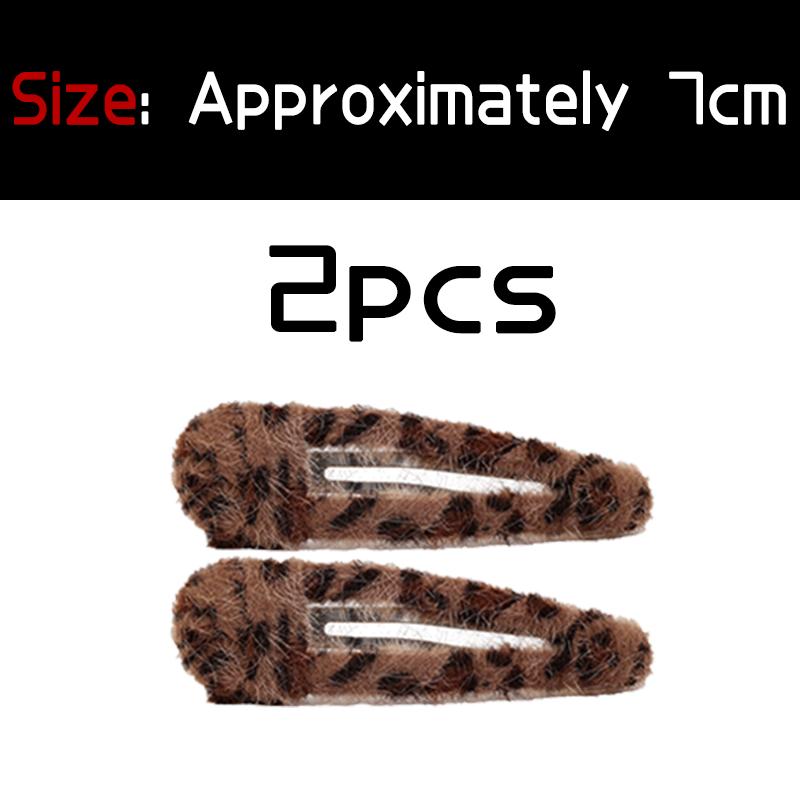 

Women Leopard Print Hair Clips Female Plush Hairpin Girls Organize Hairstyles Furry BB Clip Autumn Winter Soft Hair Accessories 7cm
