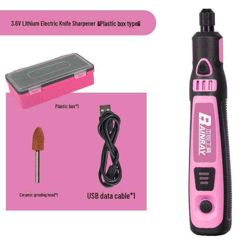 Mini stylo de gravure électrique rose rechargeable avec contrôle de vitesse et batterie au lithium pour le polissage et le meulage des ongles.