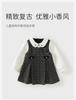 David Bella Children's Dress Autumn Dress Girls' Checkered Dress Baby Stylish Fake Two Skirts