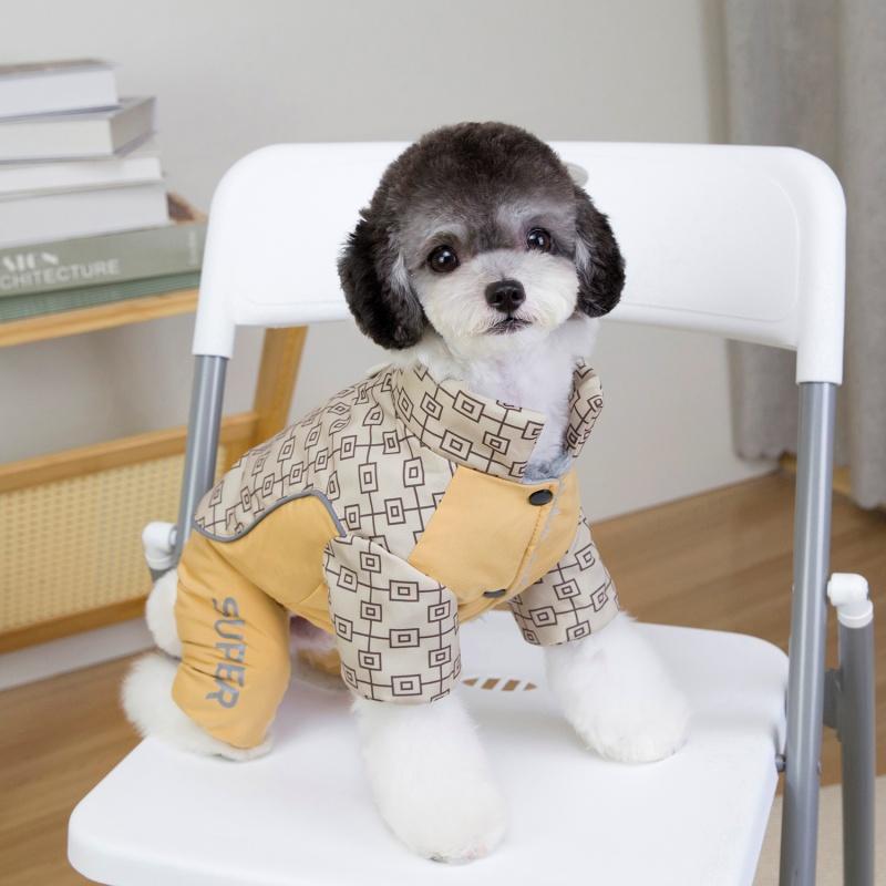 Hundedynejakke Kæledyrstøj Til Små Mellemstore Hunde Kat Vinter Varm Fleece Tyk Jakke Hvalp Vindtæt Reflekterende Jumpsuit Overalls