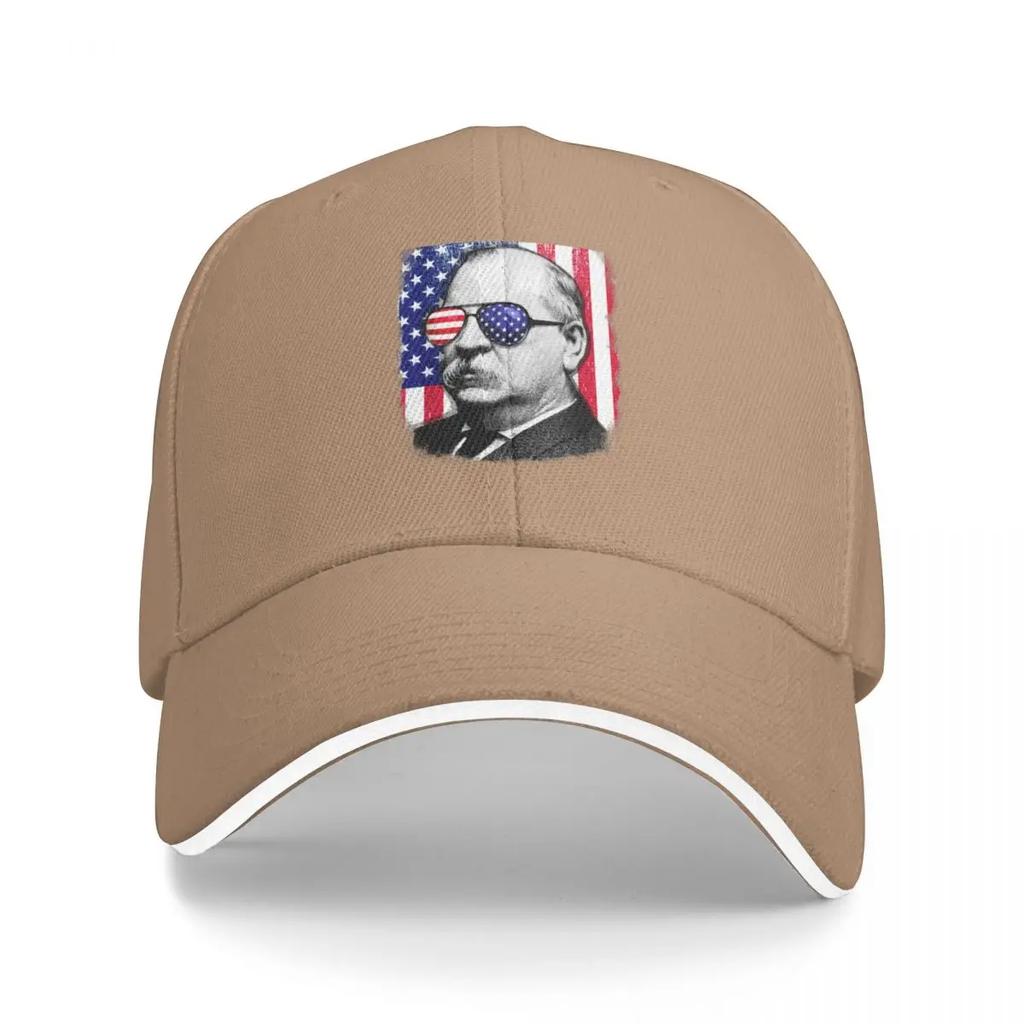 Grover Cleveland US flag TShirt 4th of July Baseball Cap Gentleman Hat Wild Ball Hat Hip Hop Women Hats Men's