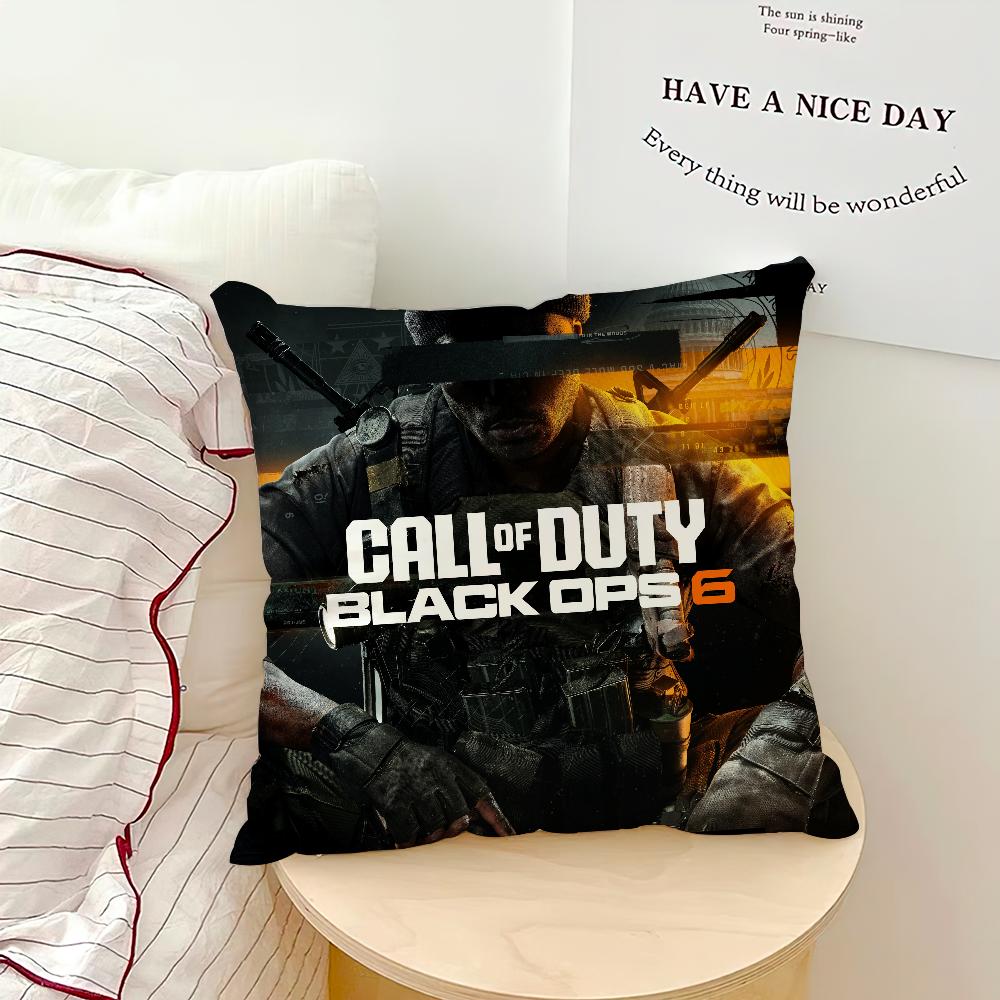 Herní povlak na polštář Pohovka Obývací pokoj Ložnice Čelo postele Polštář opěrky zad Čtvercový C-Call of D-Duty-s Black Ops 6 Polštář Doba spánku