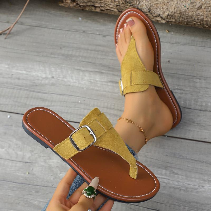 

Fashion Women s Summer Clip Toe Slippers 2025 Rome Shoes Ladies Outdoor Flip Flops Women Flat Slippers Fashion Buckle Women s Sandals 36