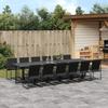 VidaXL 13 Pcs Black Textilene Garden Dining Set, Outdoor Dining Set, Garden Dining Furniture, Table and 3295122