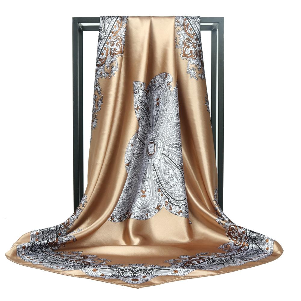 High-quality Luxurious Silk Scarves Headband Scarfs Neck Scarf For Women Chain Silk Scarf Women's Decorative Shawl