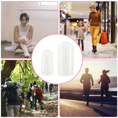 YFFSFDC Toe Caps, Toe Protectors, Toe Sacks, Toe and Nail Protection Caps, Breathable, Friction Relief, Set of 10 (White)