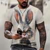 T-shirt da uomo estiva con stampa di animali arrabbiati, casual, a maniche corte, alla moda, streetwear, abbigliamento maschile oversize, t-shirt con scollo a giro