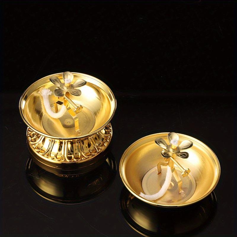 Dimmable Lamp Holder Alloy Oil Lamp Dish Cooking Oil Lamp Butter Lamp Home Worship Ever-burning Lamps for Indoor Use
