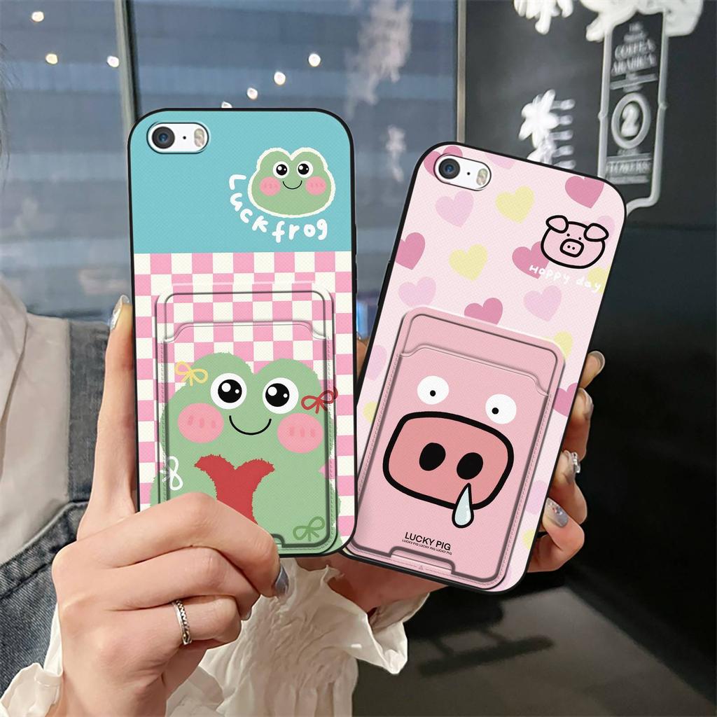 Fashion Design Dirt-resistant Phone Case For Iphone 5/5S/SE/ip5/ip5S/ipSE Card Bag TPU Card Slot Shockproof Anti-knock