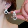 Silver Needle Luxury Zircon Flower & Butterfly Pearl Earrings - High-End French Retro Autumn/Winter Style