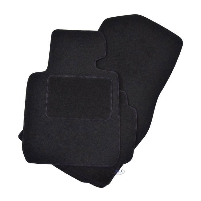 Tapis De Sol Noir Velours - J&J AUTOMOTIVE - BMW 1 Série F20 - Sur Mesure - Antidérapant - Imperméable