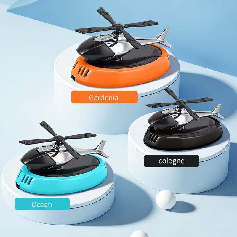 Helicopter Car Air Freshener Perfume 1PC Solar Powered Long Lasting Fragrance Dashboard Interior Decoration for SUV Sedan Vehicles