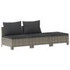 3 Piece Garden Lounge Set with Cushions Gray Poly Rattan