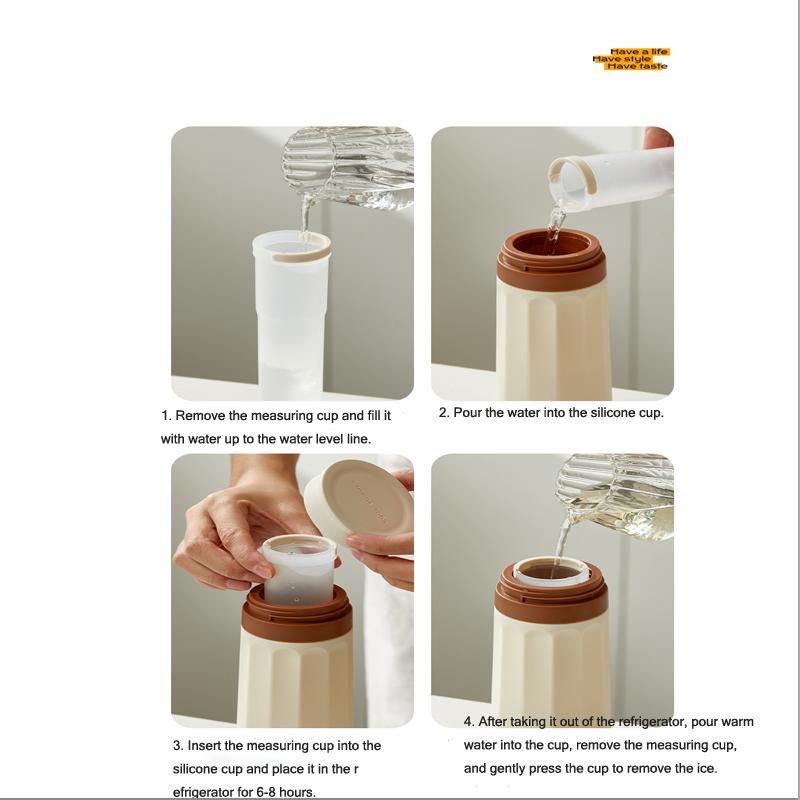 Pinch Silicone Ice Tray Cup Easy Release Food Grade Ice Cube Mold Sealed Ice Making Cup for Cold Drink Coffee