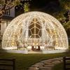 VEVOR Cupolă Igloo de Grădină, 4,5 x 2,7 m Cort Transparent Tip Bule de Exterior pentru 4-7 Persoane, Seră Cupolă Geodezică Rezistentă la Intemperii cu Fereastră