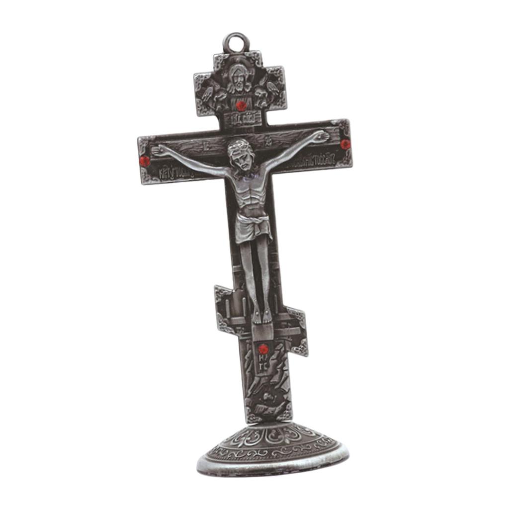 Christian Wall Mounted Ornament Antique Catholic Gifts Crucifix Wall Crosses for Bedroom Fireplace Tabletop Home Ornament