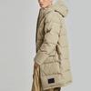 Li Ning Badfive Basketball Series Mid-Length Loose Hooded Down Jacket Winter Men Outerwear Khaki AYMQ103-4