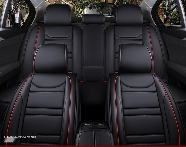 2025 Universelles Voll-/Halbwickel Leder Cartoon Autositzkissen für alle Jahreszeiten