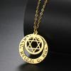 My Shape Hebrew Prayer Necklaces Shema Israel Blessing Stainless Steel Pendant Necklace Star of David Je Jewelry Wholesale
