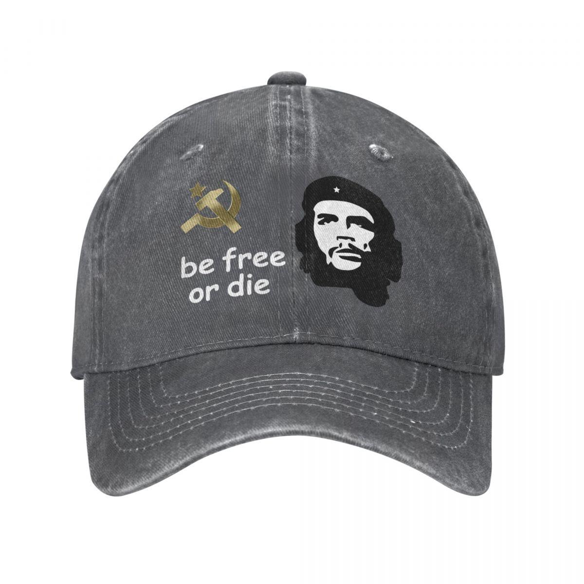 

Бейсбольная кепка Че Гевара для мытья водой, коммунистическая бейсболка, будь свободен или умри, спортивная, эстетичная, бейсбольная кепка в стиле ретро, ​​мужские кепки One Size