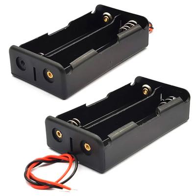 Rosfix 2 x 18650 Pil Kutusu – Açık Kapaklı 100mm Kablolu | Boyutlar 7,5 cm x 4 cm x 1,8 cm | Kendin Yap Projeleri İçin İdeal