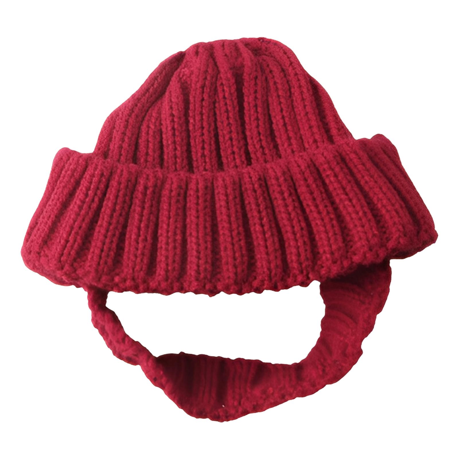 

Soft Knit Dog Beanie with Ear Holes Winter Warmer Dog Hat Elastic Puppy Beanie Cap Ear-Exposing Headgear for Indoor & Outdoor S