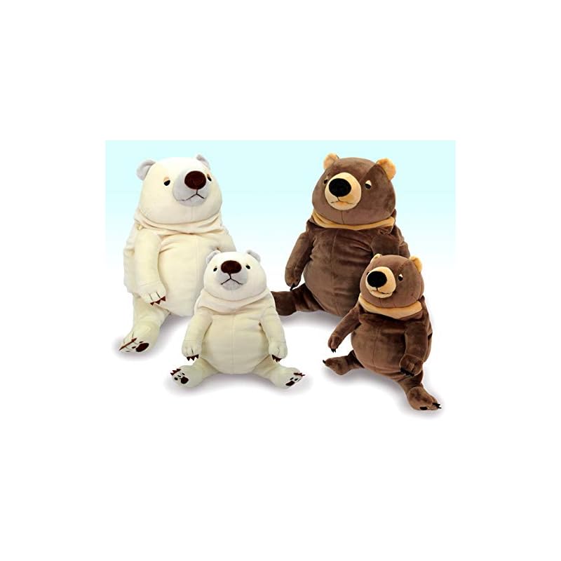 Shinada Global Mochi Series Mochikuma White (M) 14 x 14 x 22cm Plush Toy Bear Animal MOKW-0230W