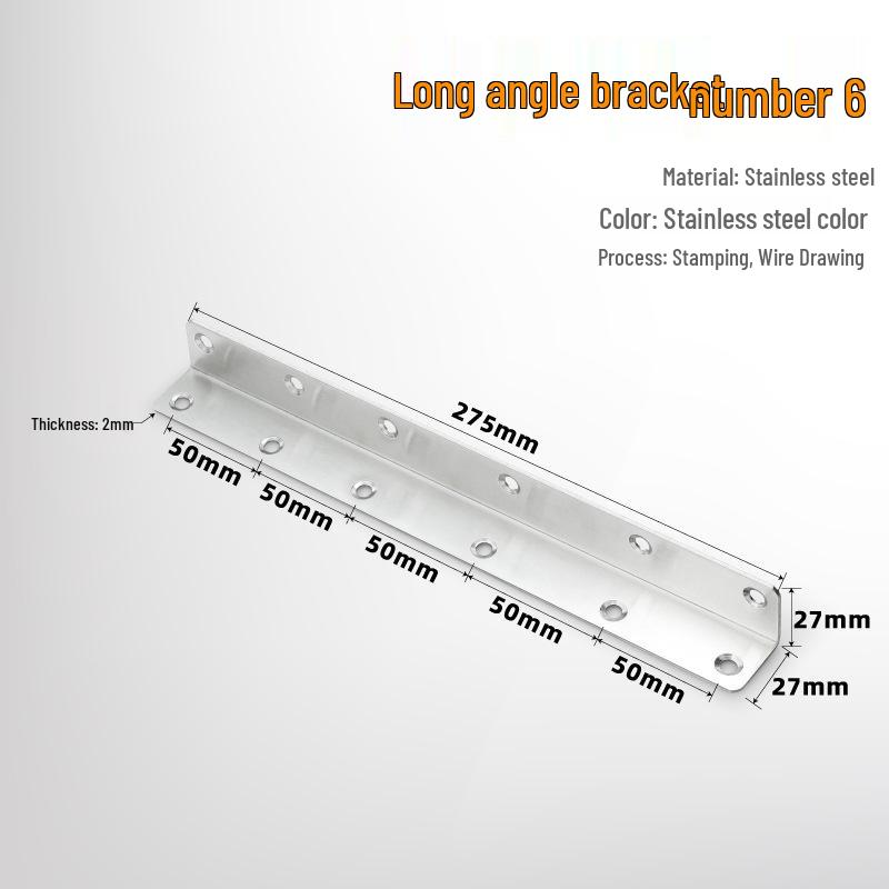 90° Thickened Stainless Steel L-Shaped Support Bracket
