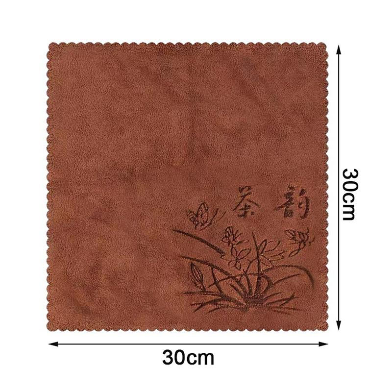 30*30Cm Absorbent Thick Tea Towel, Professional Tea Table Cloth, Super Absorbent, High-End Tea Cleaning Coaster Accessories