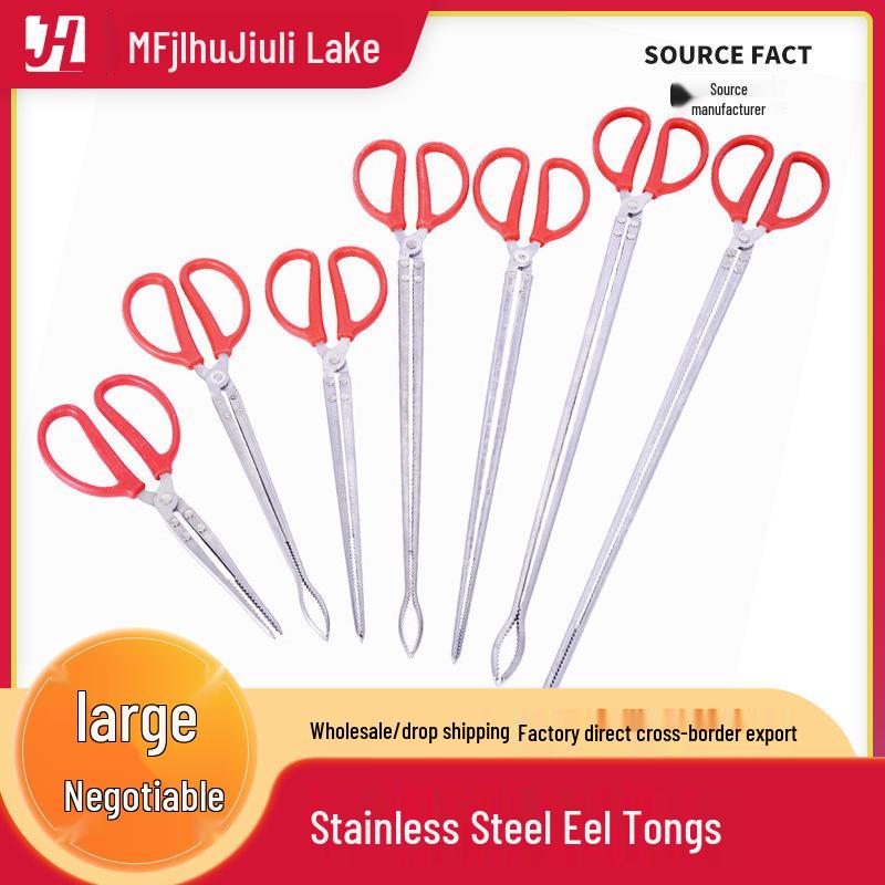 Multi-functional Stainless Steel Eel and Crab Tongs with Non-slip Grip 28 cm Claw