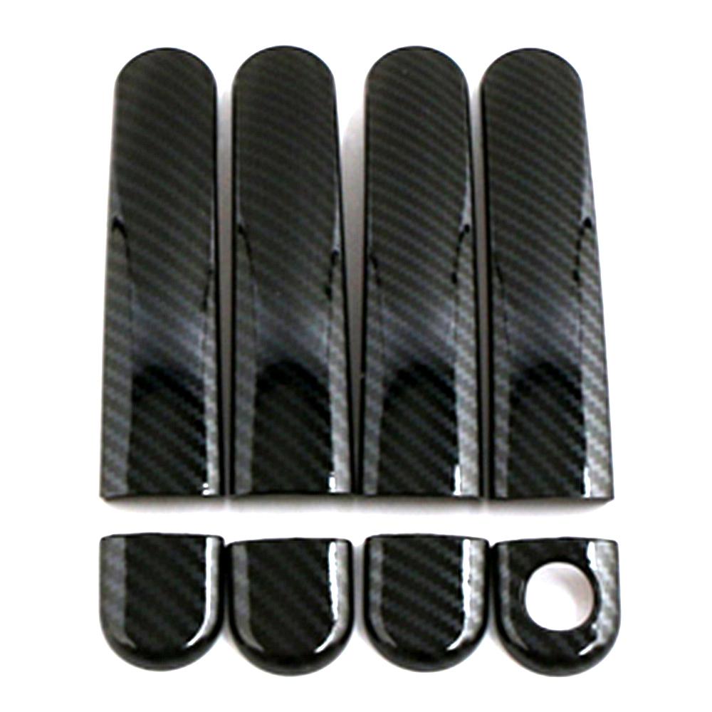 For Volkswagen VW Up 2011- Carbon Fiber Printed Exterior Side Door Handle Cover Door Bowl Trim Moulding Frame
