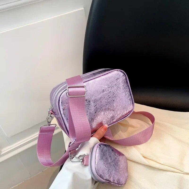 Retro Sequin Shoulder Bag New Women's Fashion Simple Messenger Tote Bag Square Bag Luxury Designer Handbag
