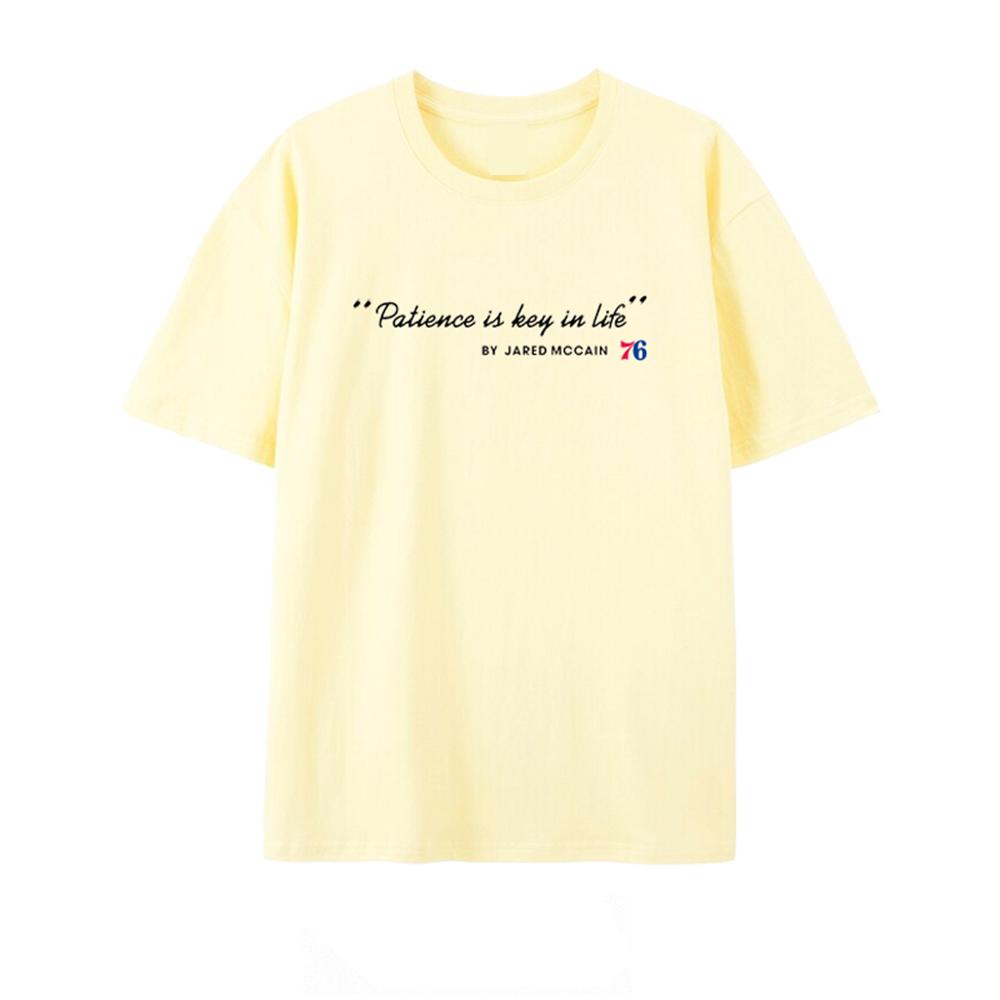 Jared Mccain's 76 Men Patience Is The Key Magic Brother's Basketball Accessories American Casual Cotton Short-Sleeved T-Shirt