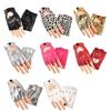 Solid Color Y2k Leather Gloves Harajuku Half Finger Mittens Women Leather Gloves  Motorcyclist