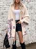 Women's Autumn and Winter Large Size Pop Jacquard Geometric Knitted Cardigan Loose Bat Sleeve Cloak Sweater Tassel Shawl