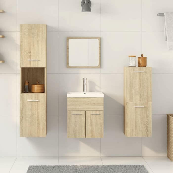 VidaXL Bathroom Furniture Set 5 Pcs Sonoma Oak, Bathroom Cabinet, Bathroom Cupboard, Furniture 3325001