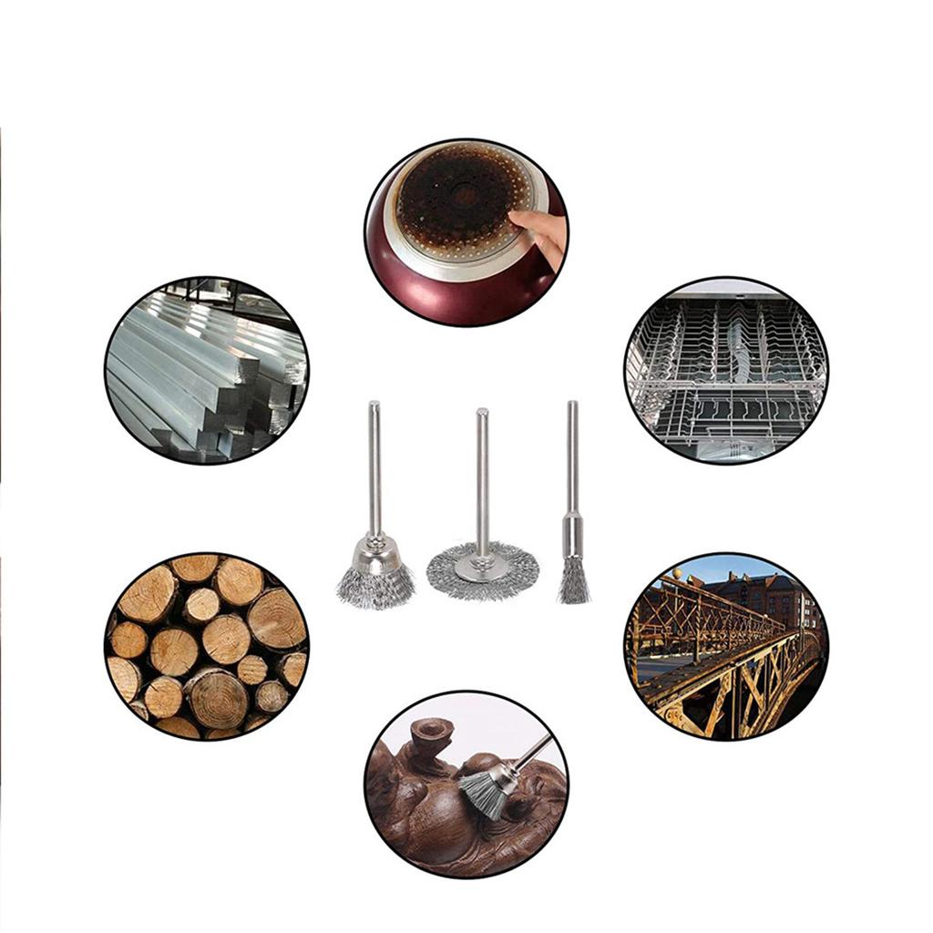 36 Pieces/set Steel Cup Brush Abrasive Polishing Set Mini Cleaning Wire Brushes for Dremel Rotary Tools Buffing Cleaning