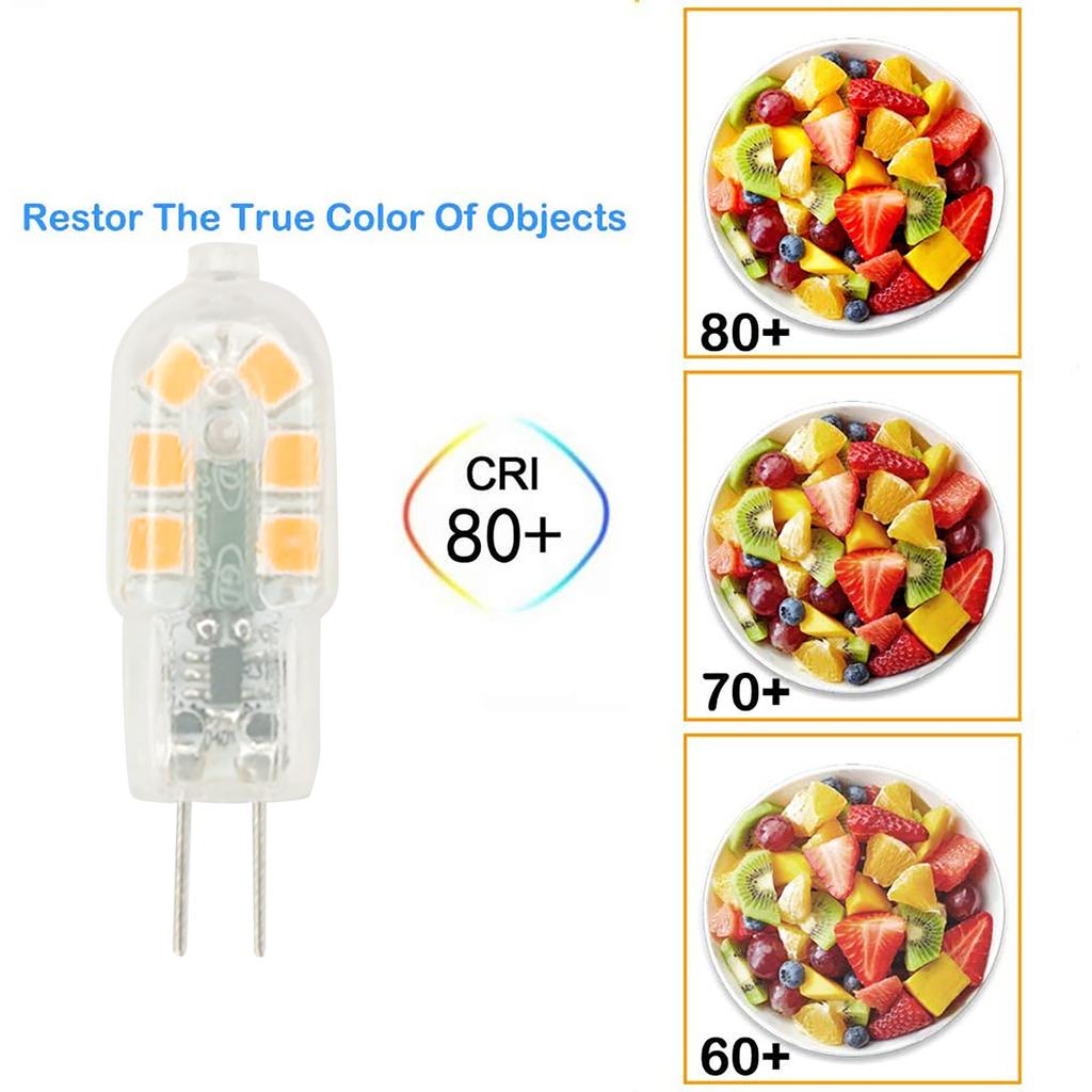 G4 2W LED Bulb,20W Equivalent Halogen Bulbs,Transparent PC cover,AC/DC12V,200LM