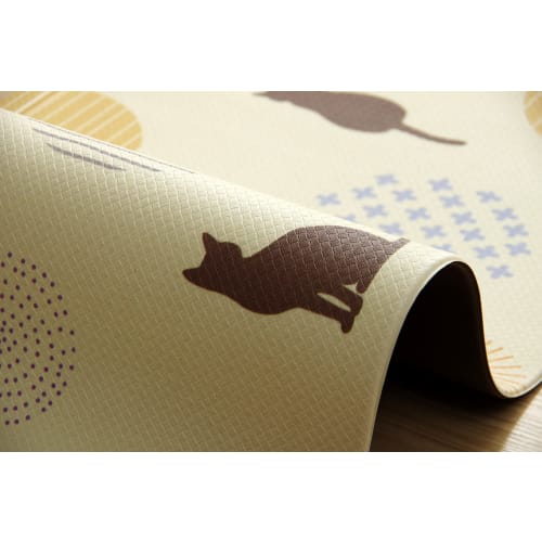 IKEHIKO Kitchen Mat, Platz PVC, Ivory, Approx. 45 x 120cm, Easy to Clean, Wipeable, Pressure-Relieving, Cat-Friendly, Washable, Thin, #3495359