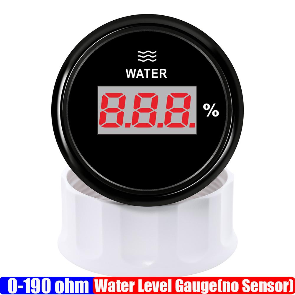 ZMFJH Digital 2"52MM Water Level Gauge for Universal Car Red Backlight Water Tank Meter Indicator 0-190ohm,240-33ohm Marine Boat