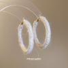Handmade Knitted Wool Hoop Earrings: Autumn/Winter Fashion, Versatile & High-End Style for Women