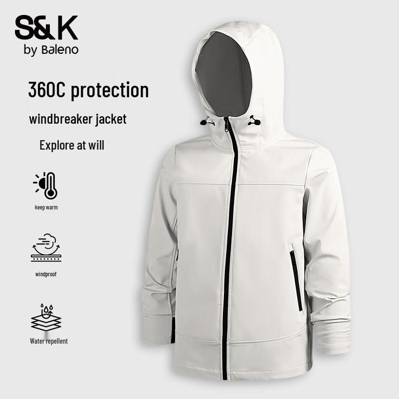 Baleno Men s S&K Waterproof Windproof Hooded Outdoor Jacket M