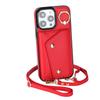 Zipper Crossbody Cards Solt Wallet Leather Case For iPhone 14 15 Pro Max 13 12 11 XR XS 7 8 Plus Ring Holder Strap Purse Cover