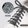1 Paar 100CM/140CM Reflektierende Sneaker-Schnürsenkel Rund Bunt Schuhbänder Ersatz Polyester Schuhseil Schuhzubehör