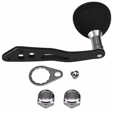 Aluminum Alloy Fishing Reel Handle EVA Oval Metal Rocker Spinning Reel Grip Replacement Rotatable Baitcasting Reel Handle