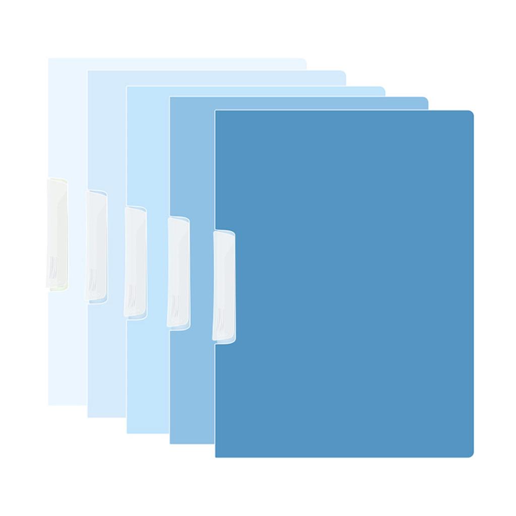 5Pcs File Folders Report Cover Set 50 Sheets Capacity Plastic Binder Paper Protector File Organizers with Side Opening