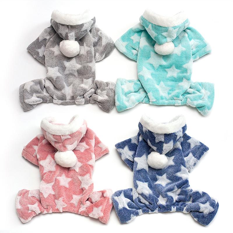 Autumn Winter Soft Fleece Pet Dog Pajamas Jumpsuit for Small Dogs Shih Tzu Yorkshire Puppy Cat Clothes Warm Pullover Pets Clothi